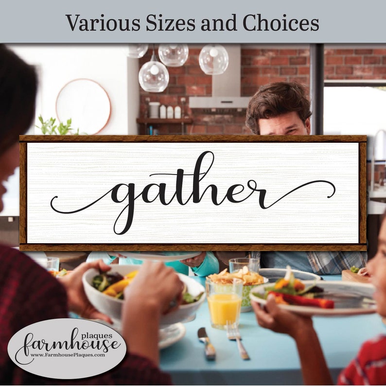 Gather Sign Framed Wood Wall Art Farmhouse Decor Signs and Etsy