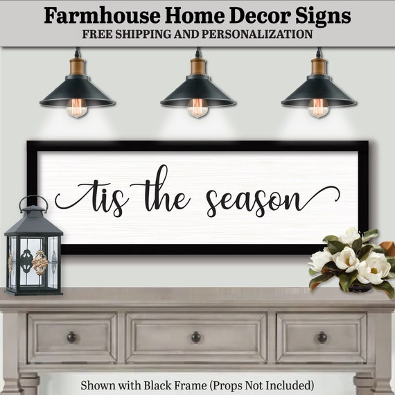 Tis The Season Sign, FARMHOUSE HOME DECOR, Boho Picture Collage, Wood Wall Art Quotes, Home Gift For Mom, Christmas Gifts Sign, Holiday