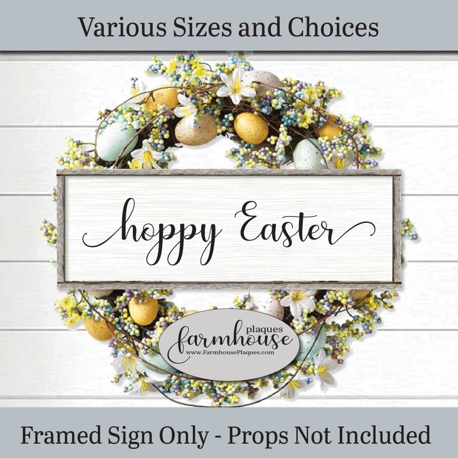 Hoppy Easter Sign Farmhouse Decor Wood Signs and Plaques Etsy