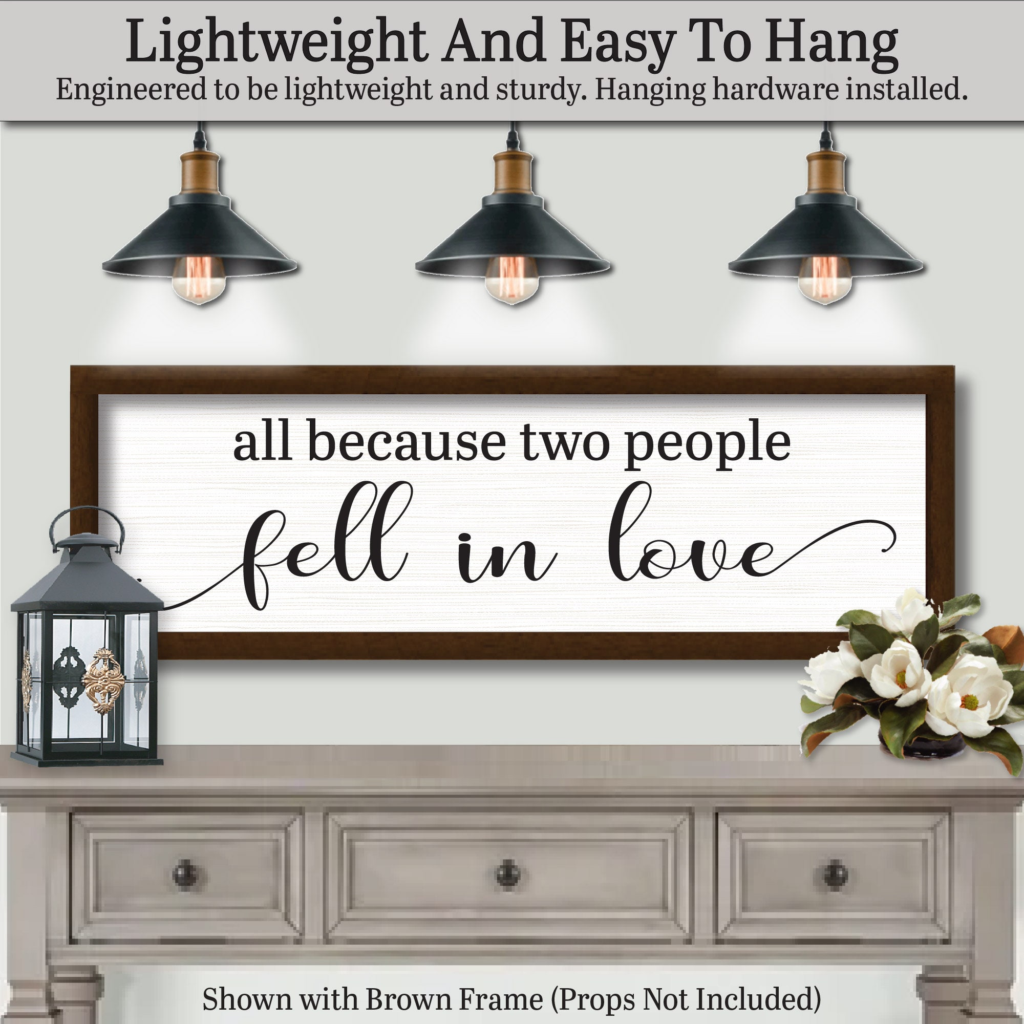 All Because Two People Fell In Love Wanddekal - 55,9 Cm Breit, Mattschwarz, Hochwertiges Vinyl