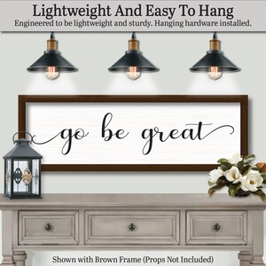 Engineered to be Lightweight and easy to hang. Hanging hardware included and installed on backside. Go Be Great Sign, Custom Farm Sign, Wooden Wall Art Sign, Farmhouse Home Decor, Inspirational Quotes, Inspirational Gifts, Inspirational