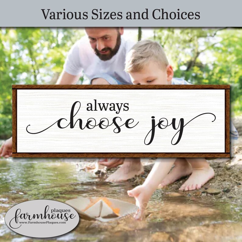 Always Choose Joy Framed Wood Wall Art Farmhouse Decor Signs Etsy