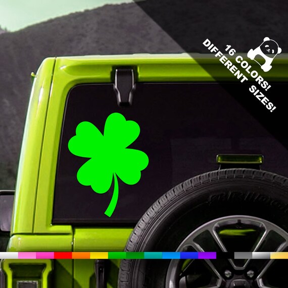 Irish 3 Leaf Clover Green Vinyl Car Window Sticker Bumper Computer Book Cover