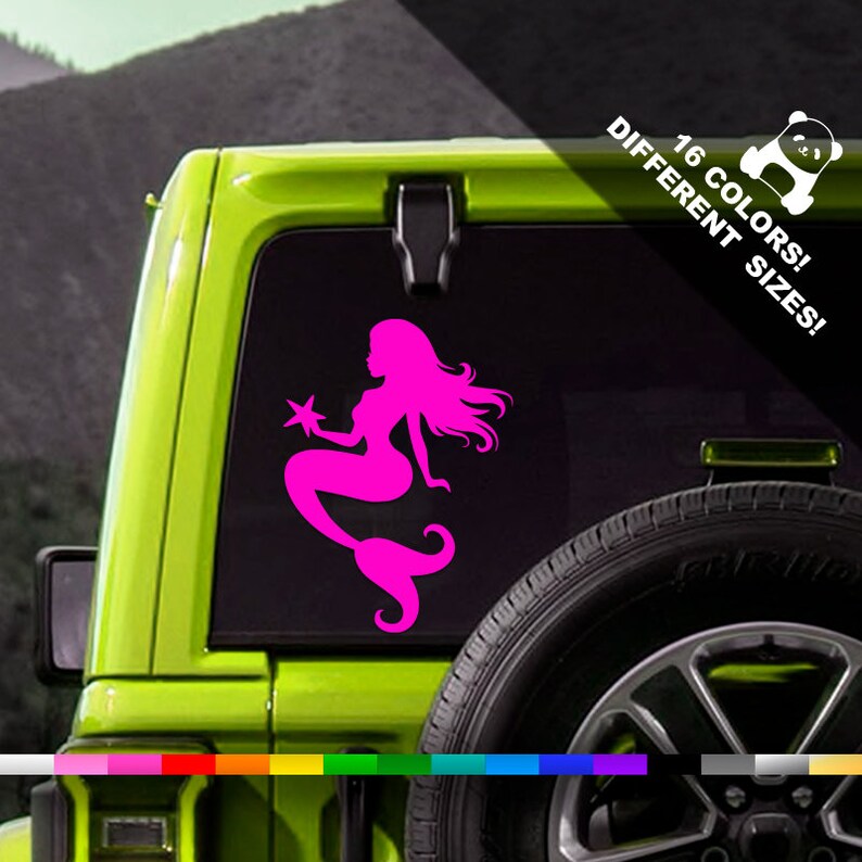Mermaid Car Vinyl Decal Sexy Mermaid Window Or Bumper Sticker Etsy
