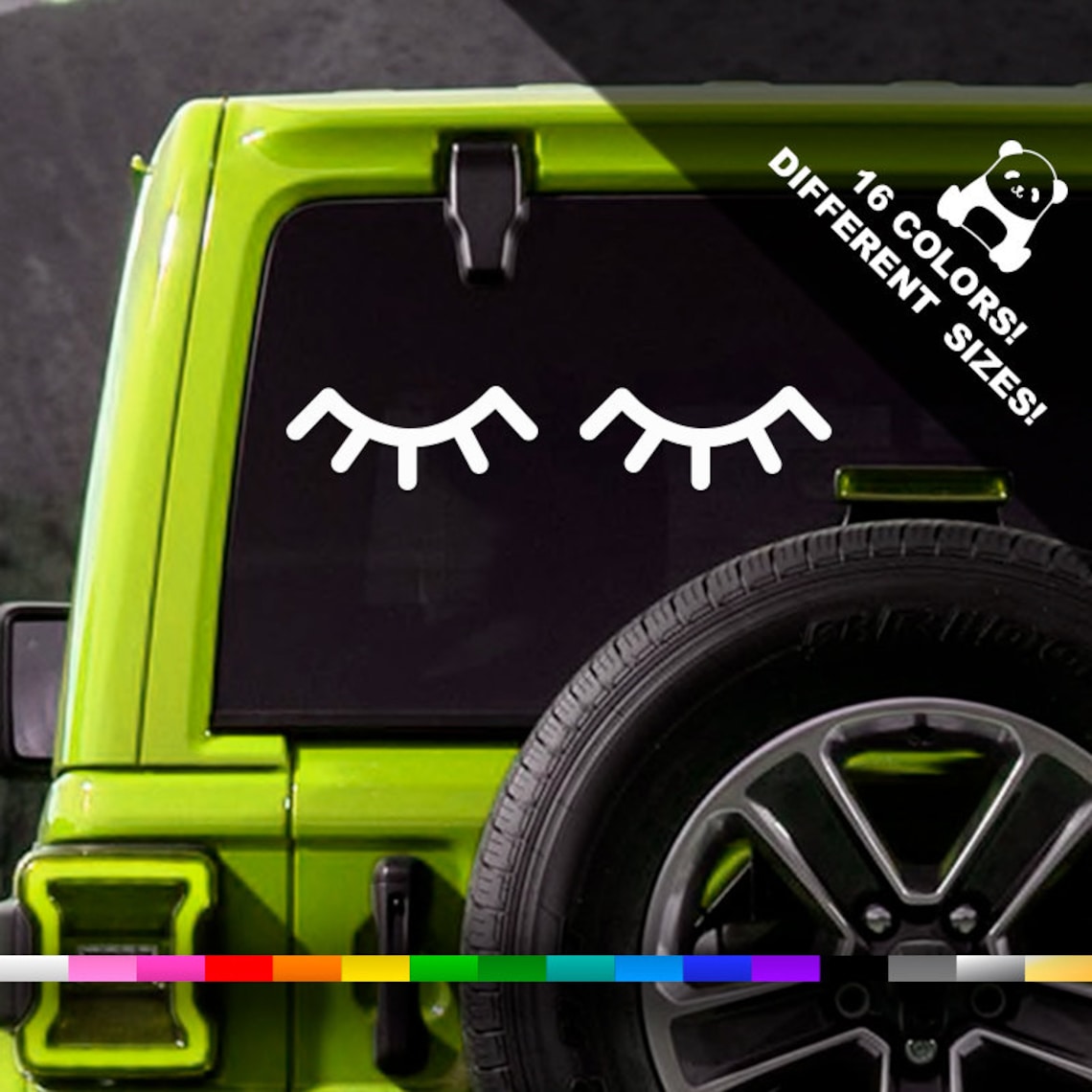 Eyelashes Car Decal Eyelash Truck or Bumper Sticker Etsy