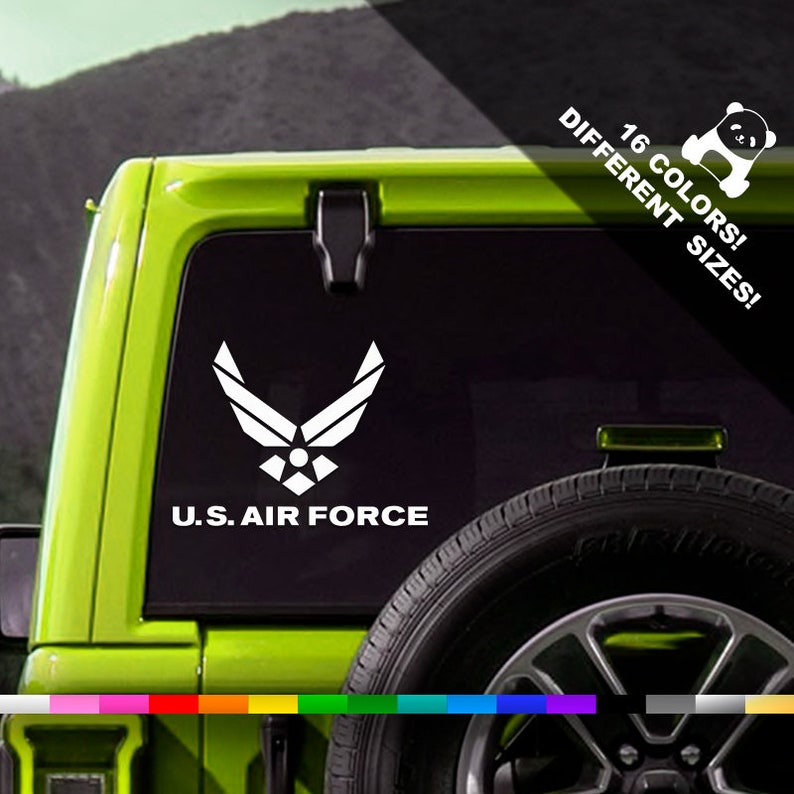 Us Air Force Logo Car Decal Us Airforce Window Or Bumper Etsy