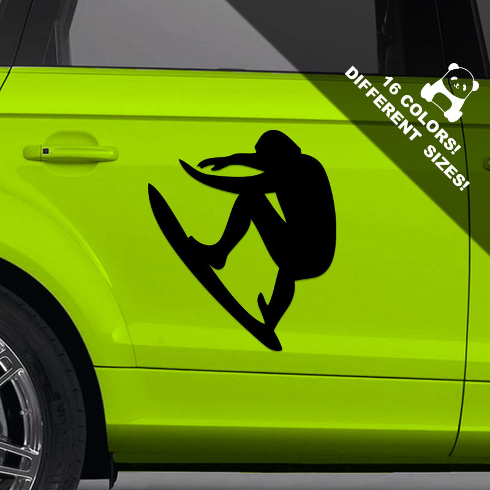 Surfer Car Decal Surfing Window Or Bumper Sticker Etsy