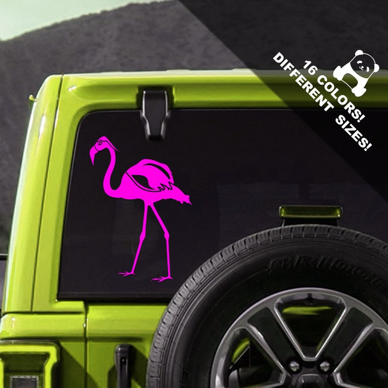 Flamingo Car Vinyl Decal Flamingo Window Or Bumper Vinyl Etsy