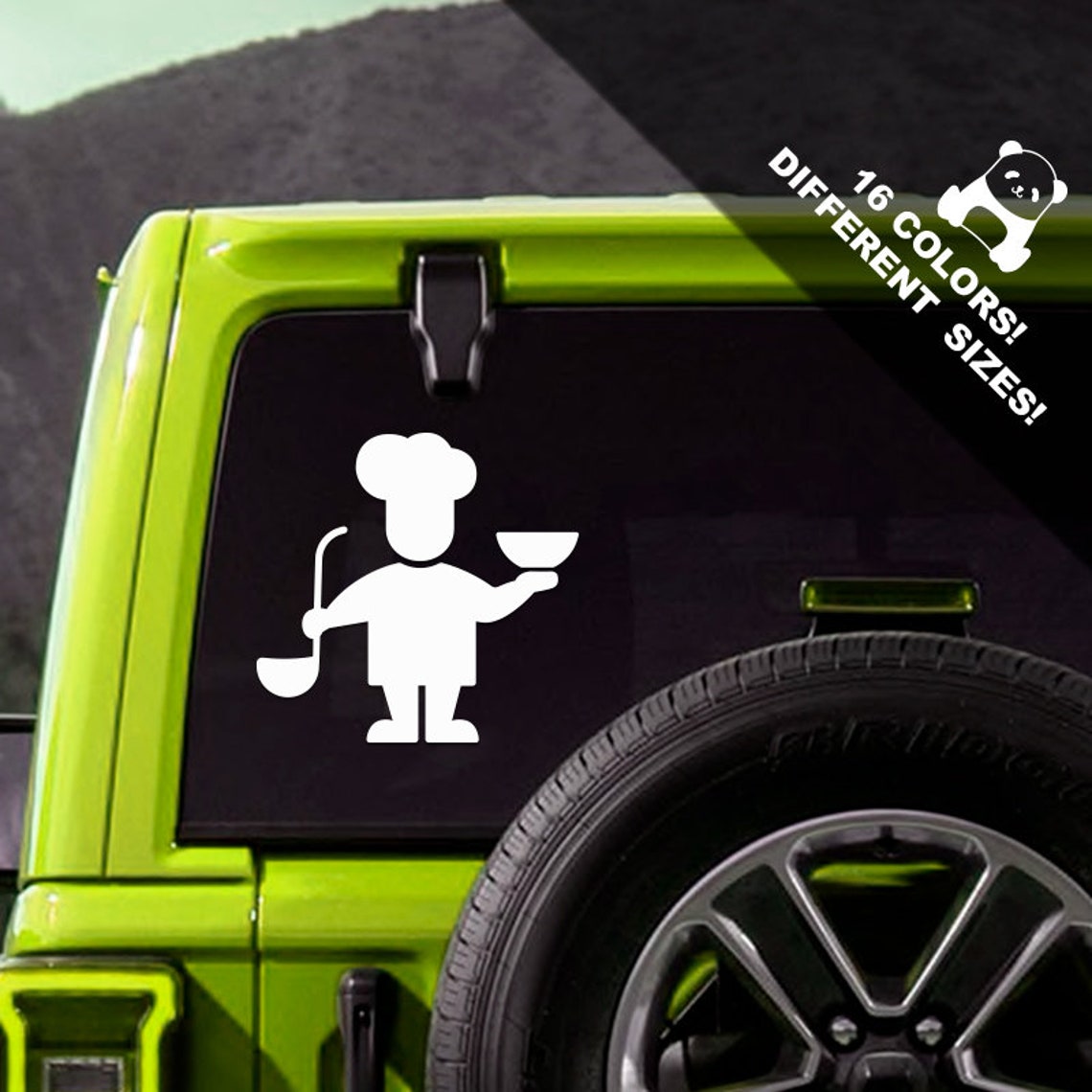 Chef Car Vinyl Decal Chef Toque Window Or Bumper Vinyl Etsy