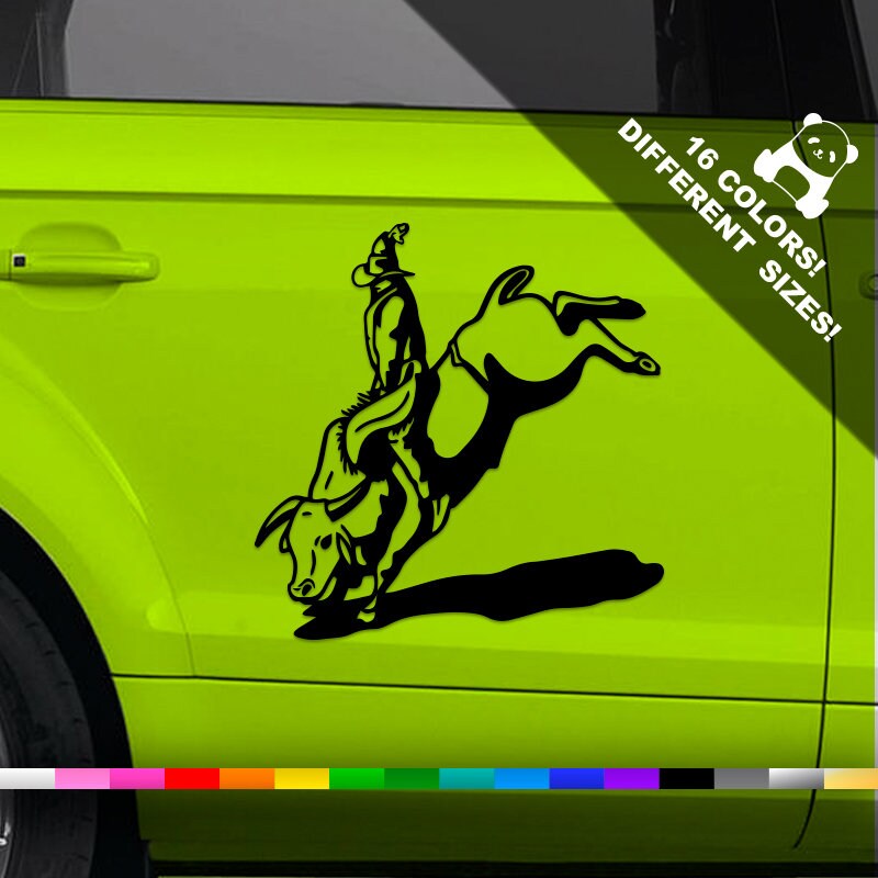 Rodeo Auto Vinyl Aufkleber Cowboy Fenster oder Stoßstange Etsy