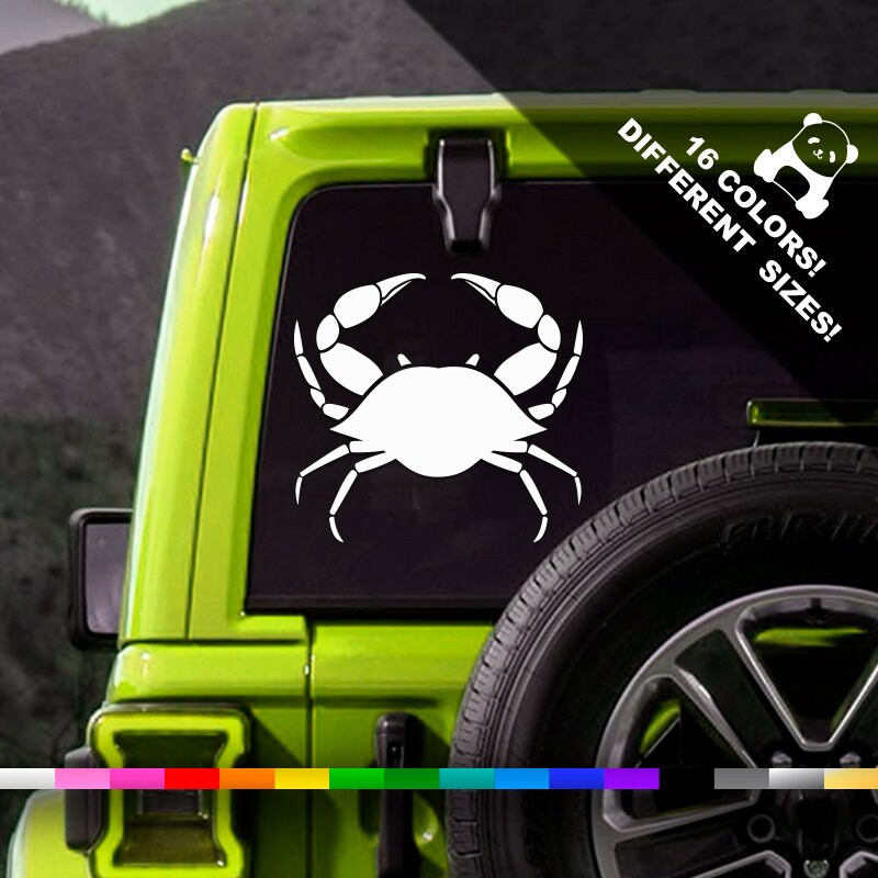 Crab Car Decal Cancer Truck Or Bumper Sticker Etsy