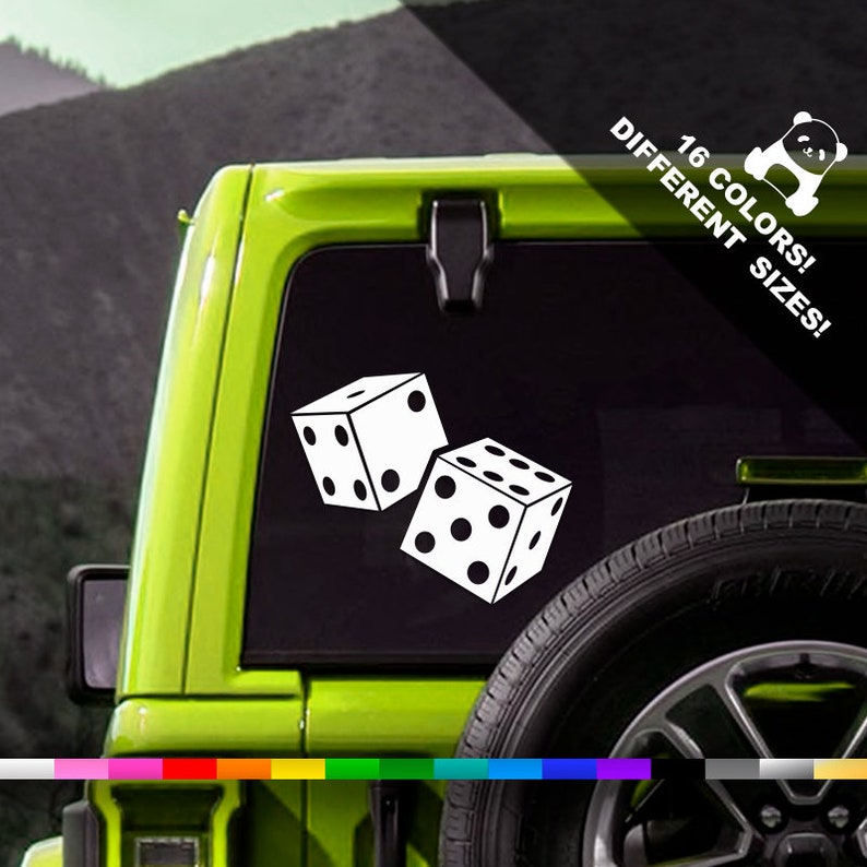 Dice Car Vinyl Decal Gambling Window Or Bumper Sticker Etsy