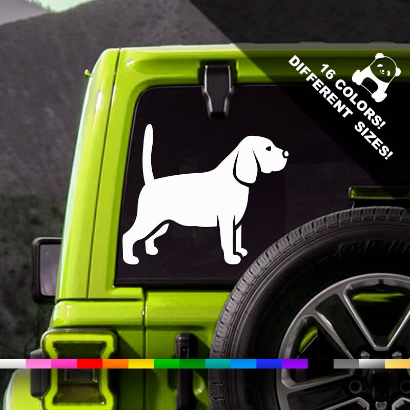 Beagle Car Decal Dog Breed Truck Or Bumper Sticker Etsy