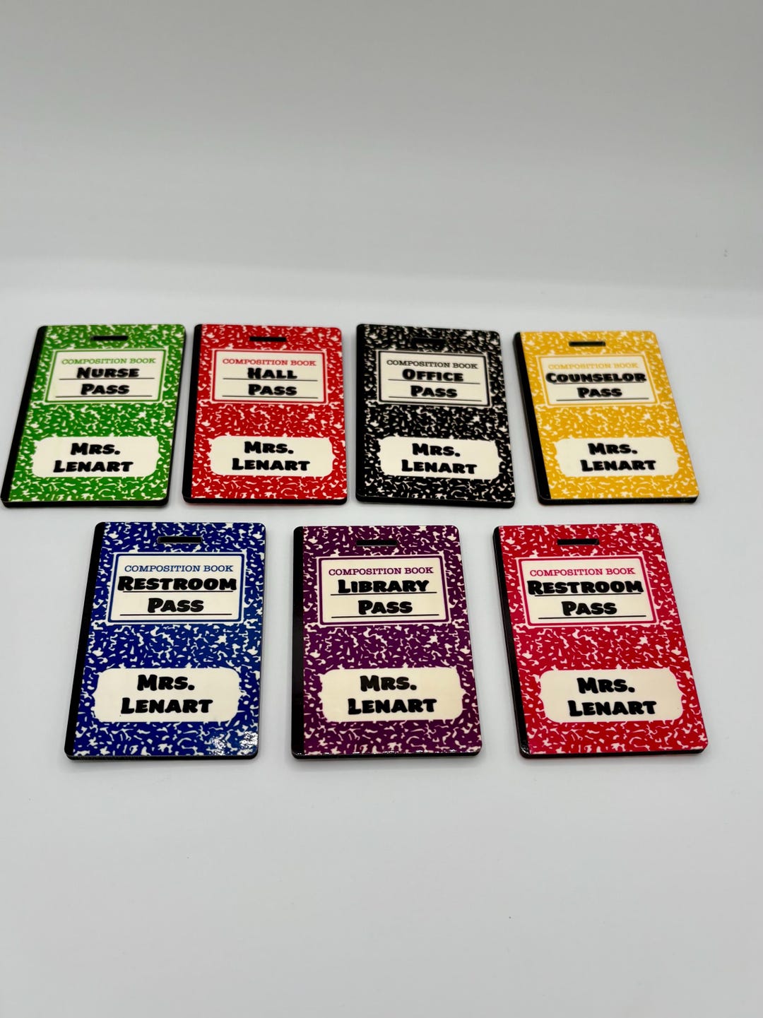 Personalized Teacher Hall Pass on Lanyard: Composition Book Style - Etsy