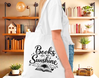 Sunshine Book Tote | Happiness Tote | Bookish Gift | Sunshyn Designs | Bookish Canvas Tote Bag |