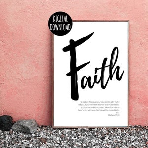 CHRISTIAN WALL ART - Faith Hope Love - Inspirational Wall Art - Digital Download