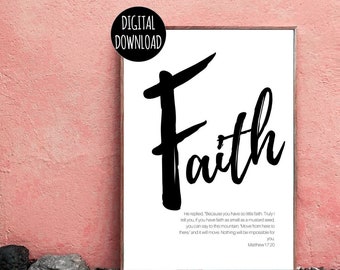 CHRISTIAN WALL ART - Faith Hope Love - Inspirational Wall Art - Digital Download