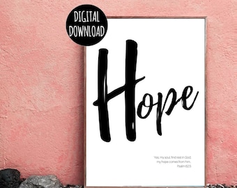 CHRISTIAN WALL ART - Hope Faith Love - Inspirational Wall Art - Digital Download