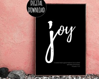 CHRISTIAN WALL ART - Joy Peace Love Faith Hope - Joyful Noise - Inspirational Wall Art - Digital Download