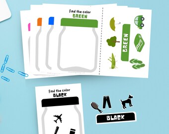 MONTESSORI COLOR ACTIVITY - Color Matching Activity Digital Download - Montessori kids activity Printable Digital Download Sheet