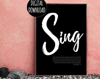 CHRISTIAN WALL ART - Sing Love Faith Hope - Inspirational Wall Art - Digital Download