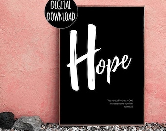 CHRISTIAN WALL ART - Hope Peace Love Faith - Inspirational Wall Art - Digital Download