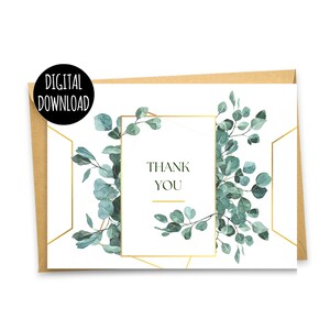 THANK YOU CARDS - Floral Thank You Cards - Wedding Thank You Cards Printable Digital Download Cards - 4x6 cards
