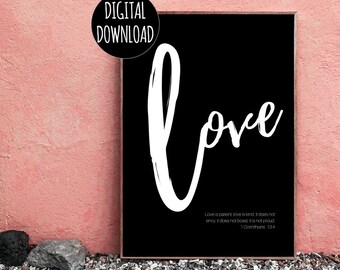 CHRISTIAN WALL ART - Love Faith Hope - Inspirational Wall Art - Digital Download