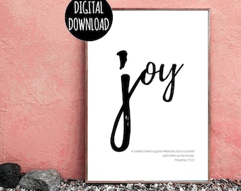 CHRISTIAN WALL ART - Joy Faith Hope Love - Inspirational Wall Art - Digital Download