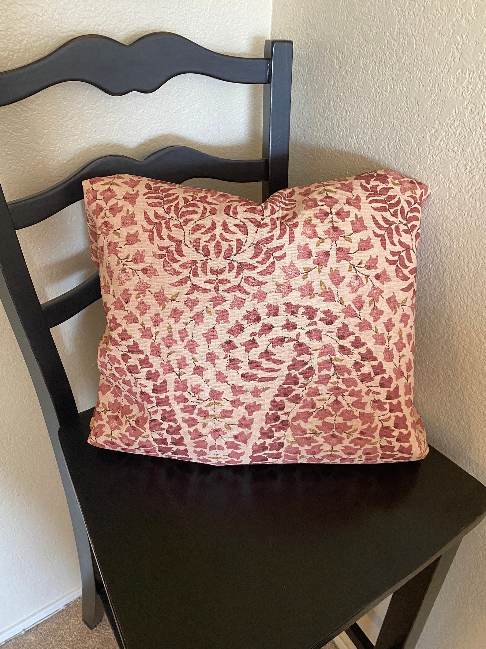 Lisa Fine Pillow CoverLisa Fine Lahore in Rose / Natural Linen Etsy