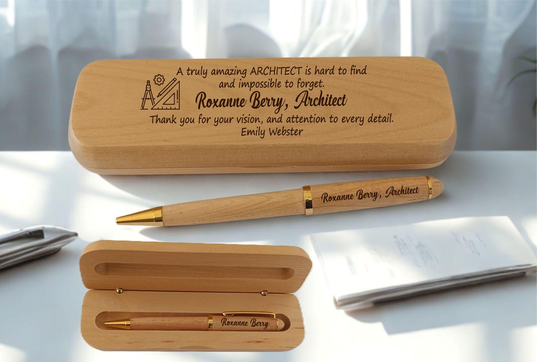 Engraved Architect Wood Pen: Personalized Civil Engineer Gift - Etsy