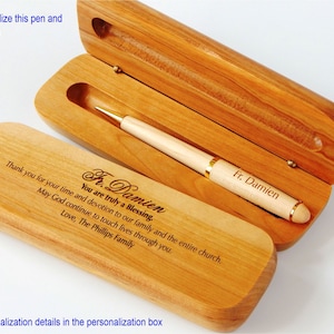 Priest Ordination Gift | Custom Wood Pen Gifts for Pastor | Personalized Catholic Priest Anniversary Gifts Religious Church Christmas Gifts