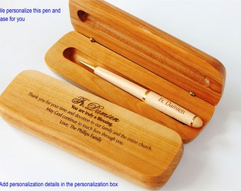 Custom Priest Ordination Wood Pen: Personalized Pastor Gift