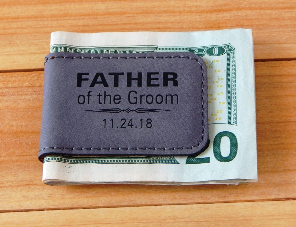 Pince à Billets Personnalisable En Acier Inoxydable – Cadeau Gravée Pour Homme (Mari, Papa, Garçon D'Honneur)