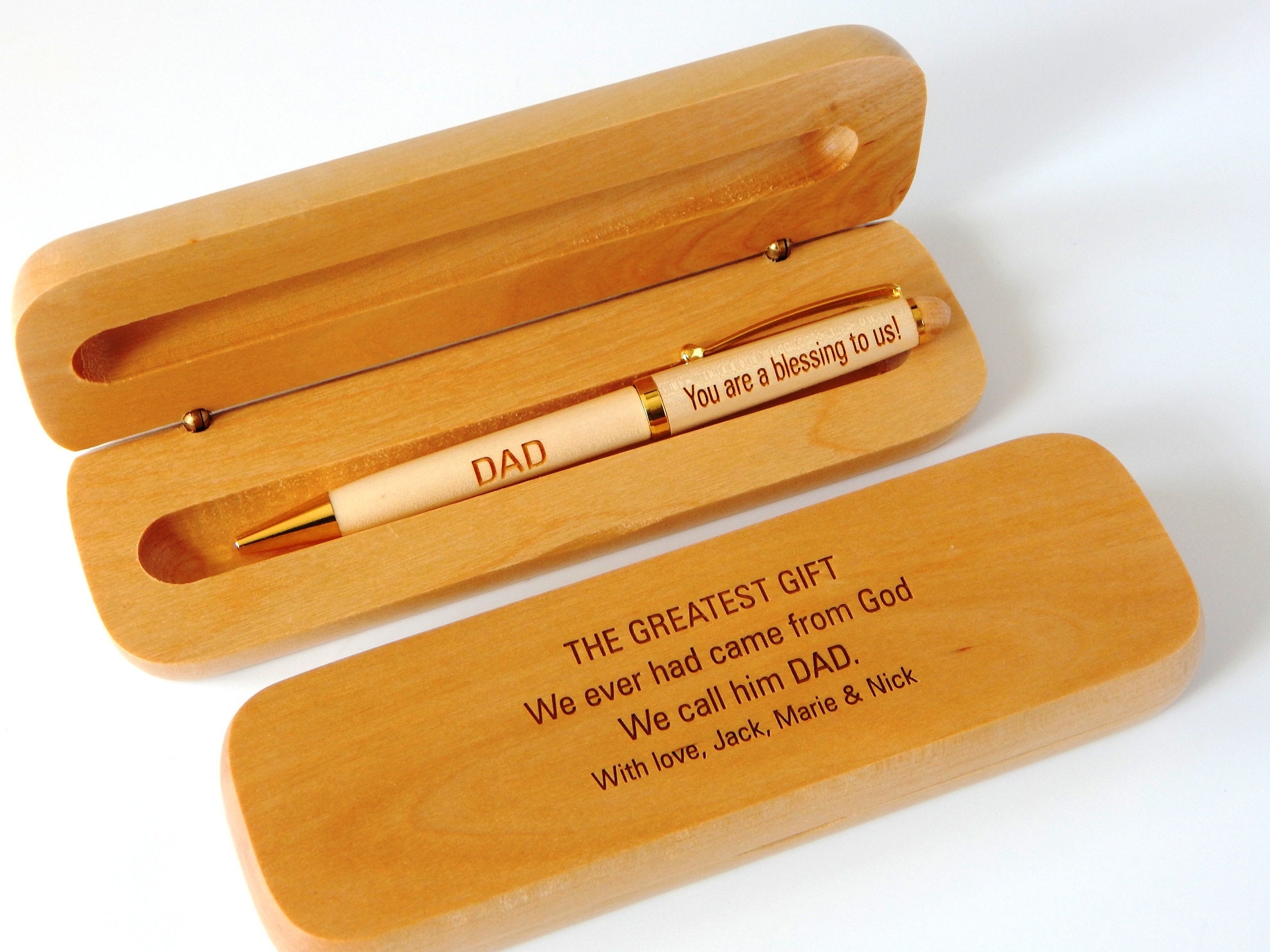 Christian Gifts for Men Dad Christmas Gift From Daughter Personalized  Wooden Pen Religious Gift for Him 