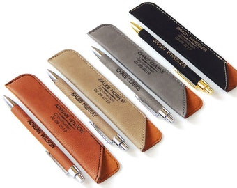 Custom Gift for Groomsmen  - Personalized Pen - Best Man Wedding Gifts - Leather Pens with Case