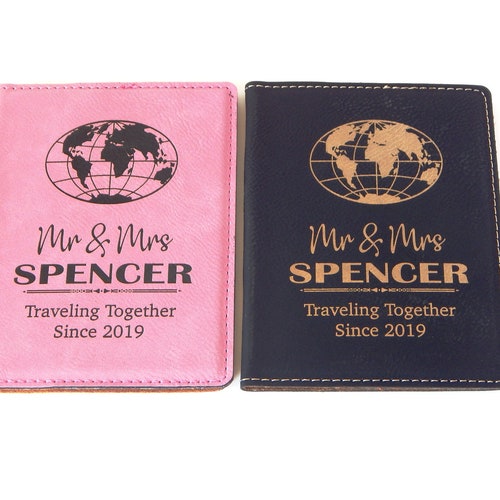 Passport Cover Wedding Gift for Couple Travel Covers for Mr Etsy