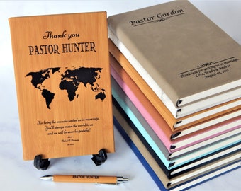 Wedding Officiant Proposal Gift -  Gifts for Pastor - Personalized Notebook Journal for Priest