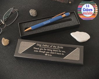 Stepfather Wedding Gift: Personalized Pen and Box