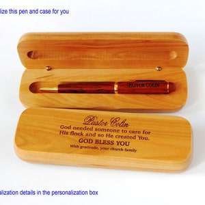Wooden Pens | Engraved Pen for Pastor | Birthday Gifts for Priest | Personalized Father&#39;s Day Gifts | Wood Christmas Gift | Custom Pens