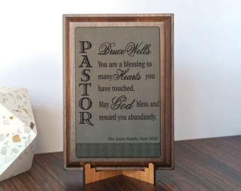 Custom Pastor Anniversary Gift: Personalized Wood Plaque PLP050