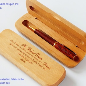 Custom Wood Pen | Catholic Priest Christmas Gift | Father&#39;s Day Gifts for Priest |  Personalized Birthday Gifts | Rosewood Handmade Engraved