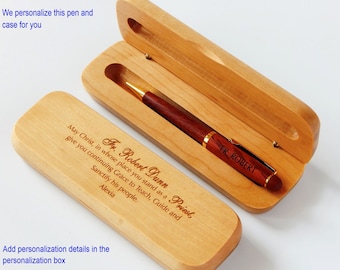 Regalo de Navidad del sacerdote católico - Regalos para cumpleaños - Ordenación Pluma de madera personalizada