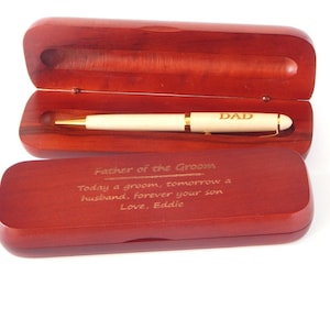 Father of the Groom Gift Gifts for Dad from Son on Wedding day Personalized Wooden Pen Maple Pen + RW Case