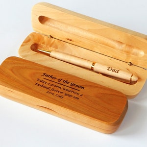 Father of the Groom Gift Gifts for Dad from Son on Wedding day Personalized Wooden Pen Maple Pen+Maple Case
