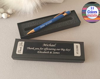 Engraved Officiant Proposal Gift: Personalized Pen and Box