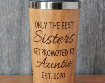 New Aunt Tumbler - Personalized Mug Gift for Sister - Pregnancy Reveal and Announcement Gifts
