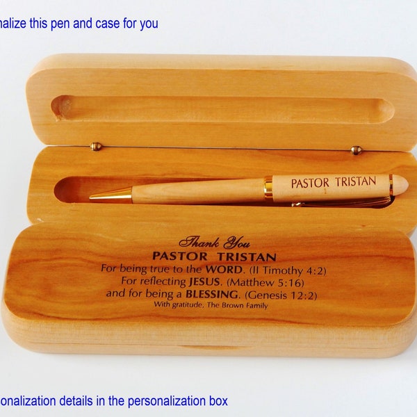 Pastor Appreciation Gift - Gifts for Priest - Personalized Wooden Pen