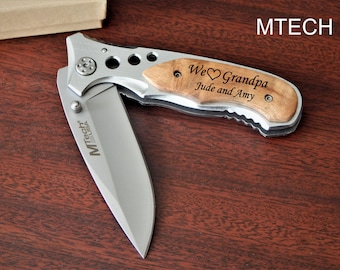 Custom Grandpa Gift: Engraved Folding Pocket Knife
