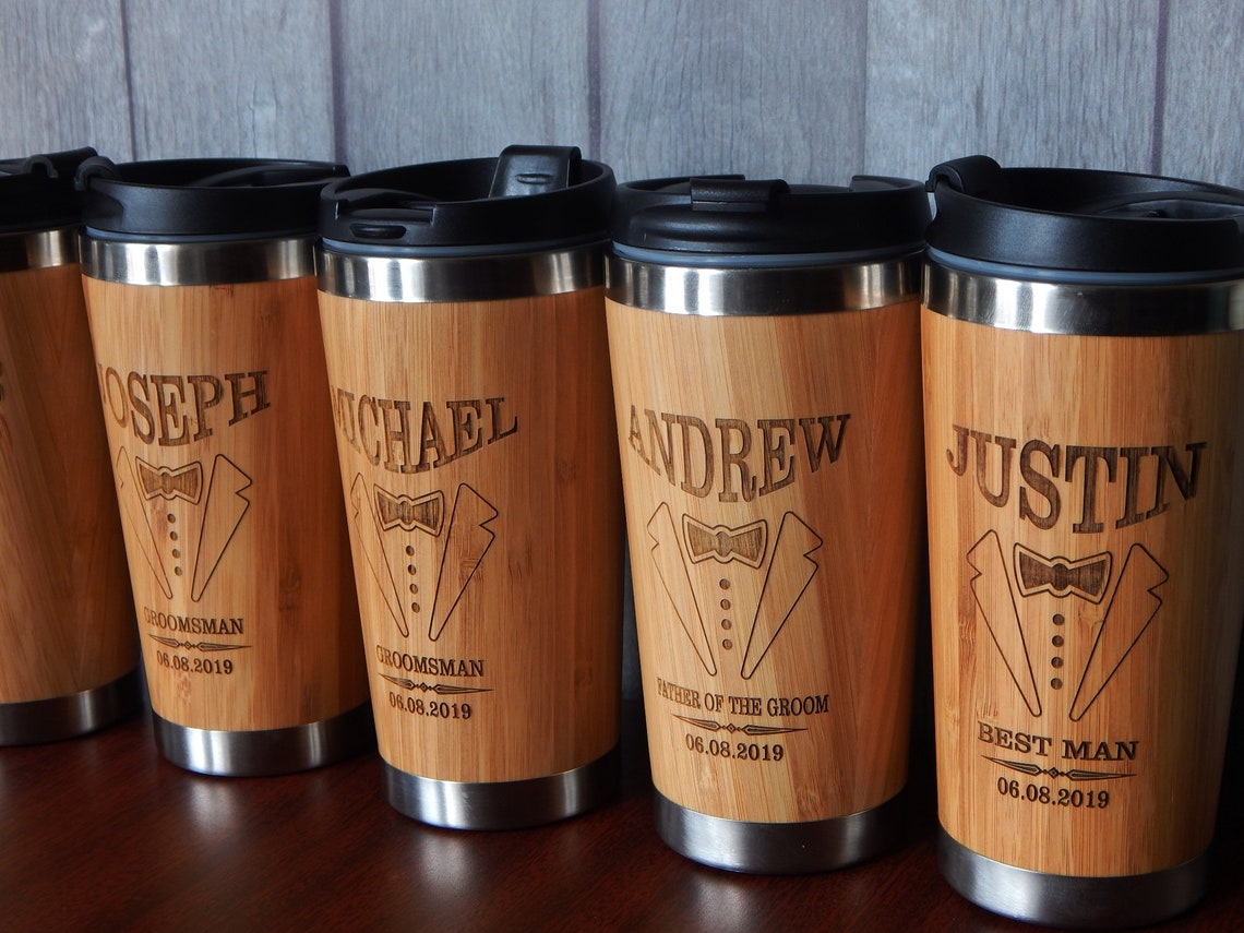 Personalized Travel Cup Gift for Groomsmen Tumbler Mug image 1